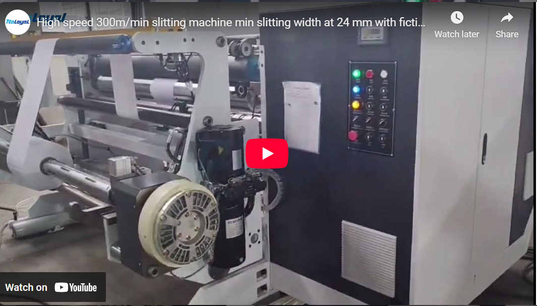 Máquina de corte de alta velocidade 300 m/min largura de corte em 24 mm com eixo de ficção